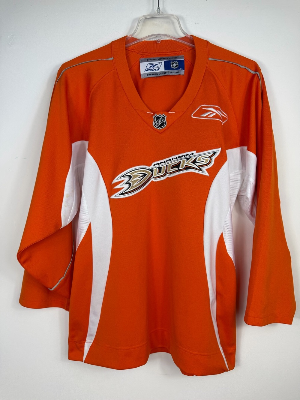Reebok Anaheim Ducks NHL Hockey Jersey Orange White Men SMALL Official Licensed